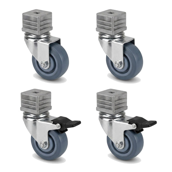 Kit de 4 roulettes inox pour table inox