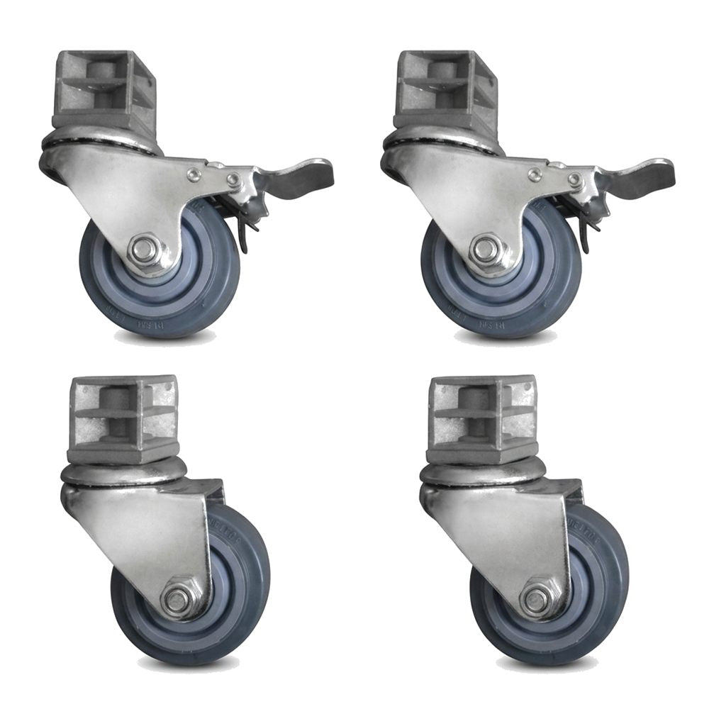 Kit de 4 roulettes inox